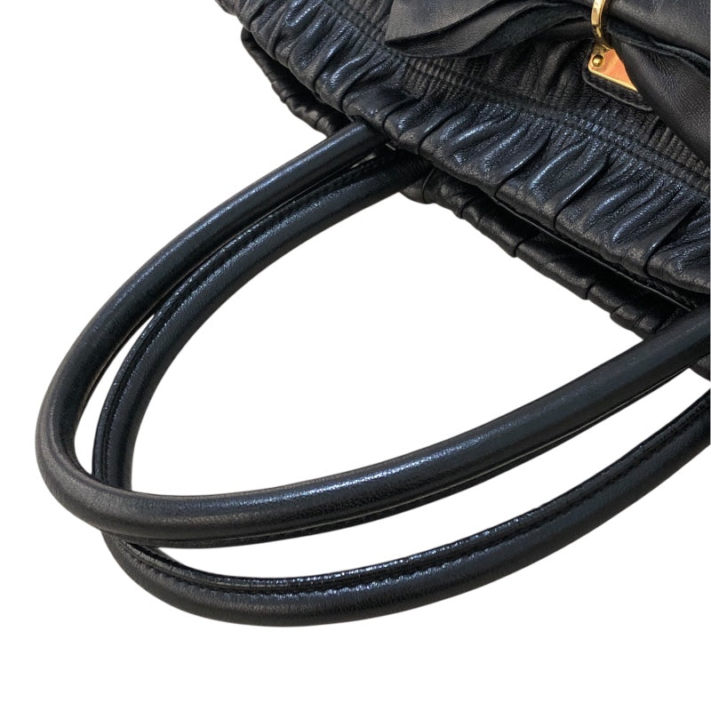 プラダ PRADA リボントートバッグ BN1932 ブラック 　ゴールド金具 ナッパレザー レディース トートバッグ