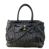 プラダ PRADA リボントートバッグ BN1932 ブラック 　ゴールド金具 ナッパレザー レディース トートバッグ
