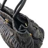プラダ PRADA リボントートバッグ BN1932 ブラック 　ゴールド金具 ナッパレザー レディース トートバッグ