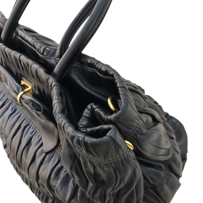 プラダ PRADA リボントートバッグ BN1932 ブラック 　ゴールド金具 ナッパレザー レディース トートバッグ