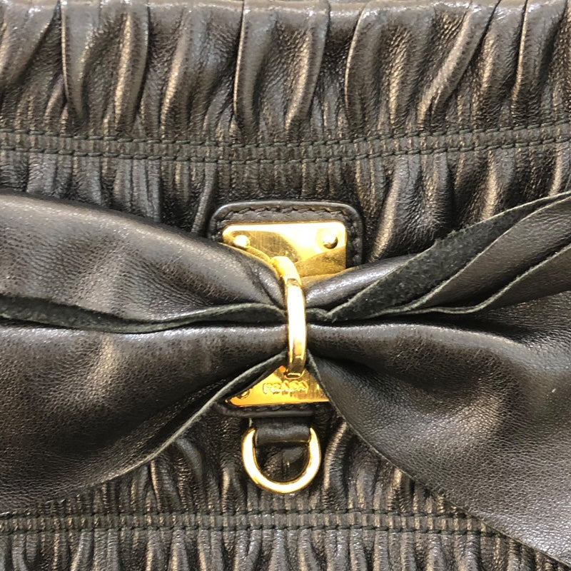 プラダ PRADA リボントートバッグ BN1932 ブラック 　ゴールド金具 ナッパレザー レディース トートバッグ