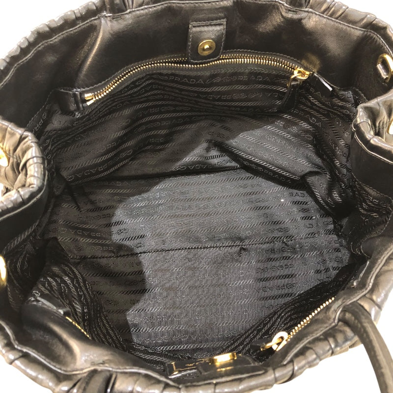 プラダ PRADA リボントートバッグ BN1932 ブラック 　ゴールド金具 ナッパレザー レディース トートバッグ