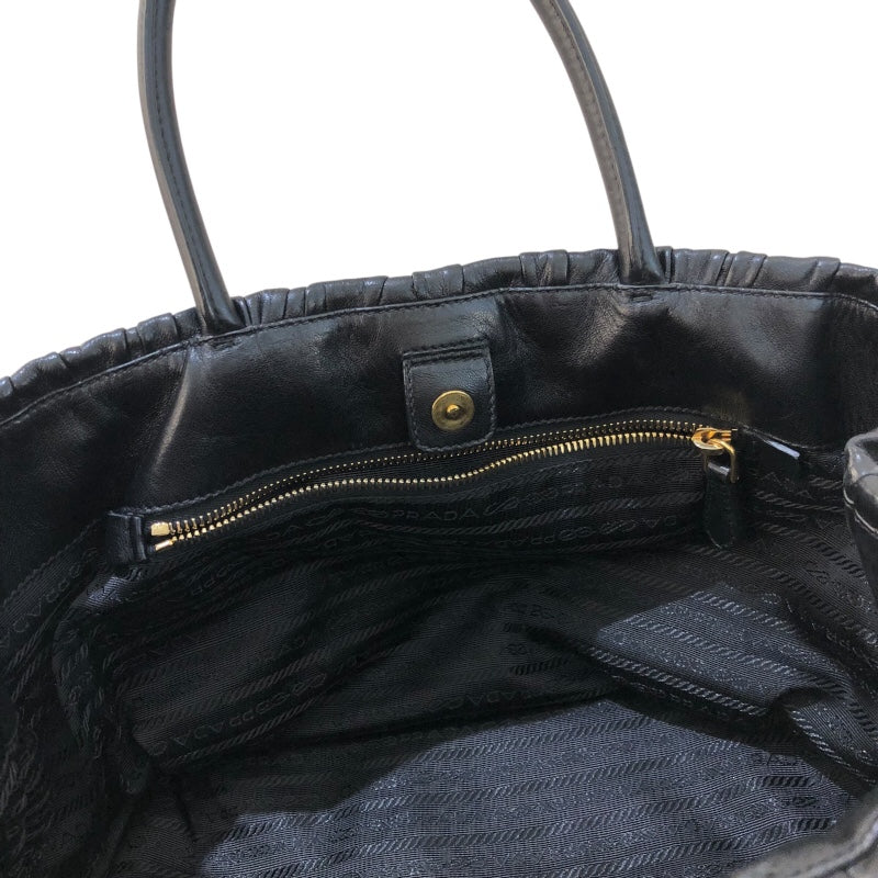 プラダ PRADA リボントートバッグ BN1932 ブラック 　ゴールド金具 ナッパレザー レディース トートバッグ