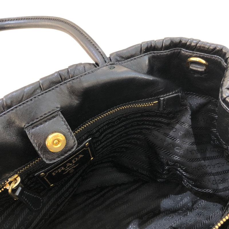 プラダ PRADA リボントートバッグ BN1932 ブラック 　ゴールド金具 ナッパレザー レディース トートバッグ