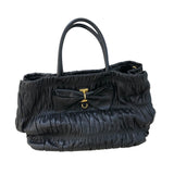 プラダ PRADA リボントートバッグ BN1932 ブラック 　ゴールド金具 ナッパレザー レディース トートバッグ