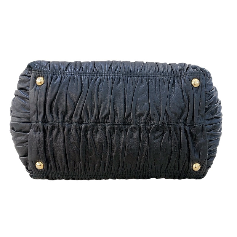プラダ PRADA リボントートバッグ BN1932 ブラック 　ゴールド金具 ナッパレザー レディース トートバッグ