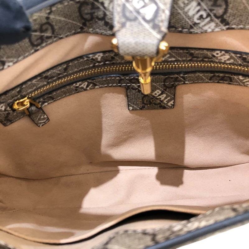 グッチ GUCCI ジャッキー1961 2WAY バレンシアガコラボ 63670 ベージュ ゴールド金具 GGスプリーム レディース ハンドバッグ