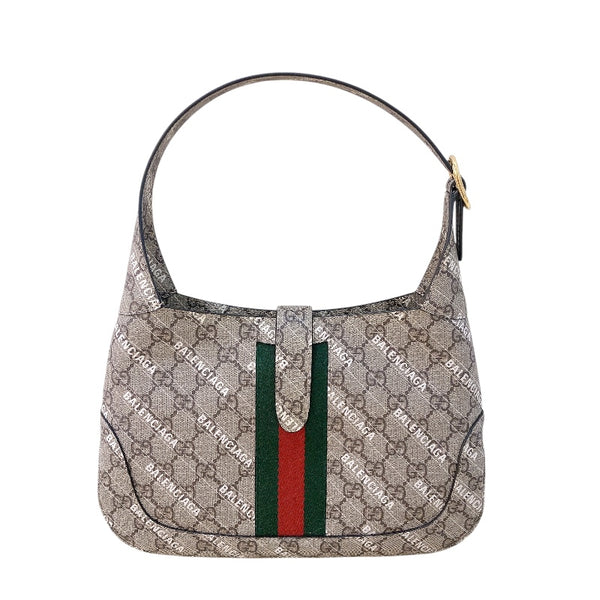 グッチ GUCCI ジャッキー1961 2WAY バレンシアガコラボ 63670 ベージュ ゴールド金具 GGスプリーム レディース ハンドバッグ