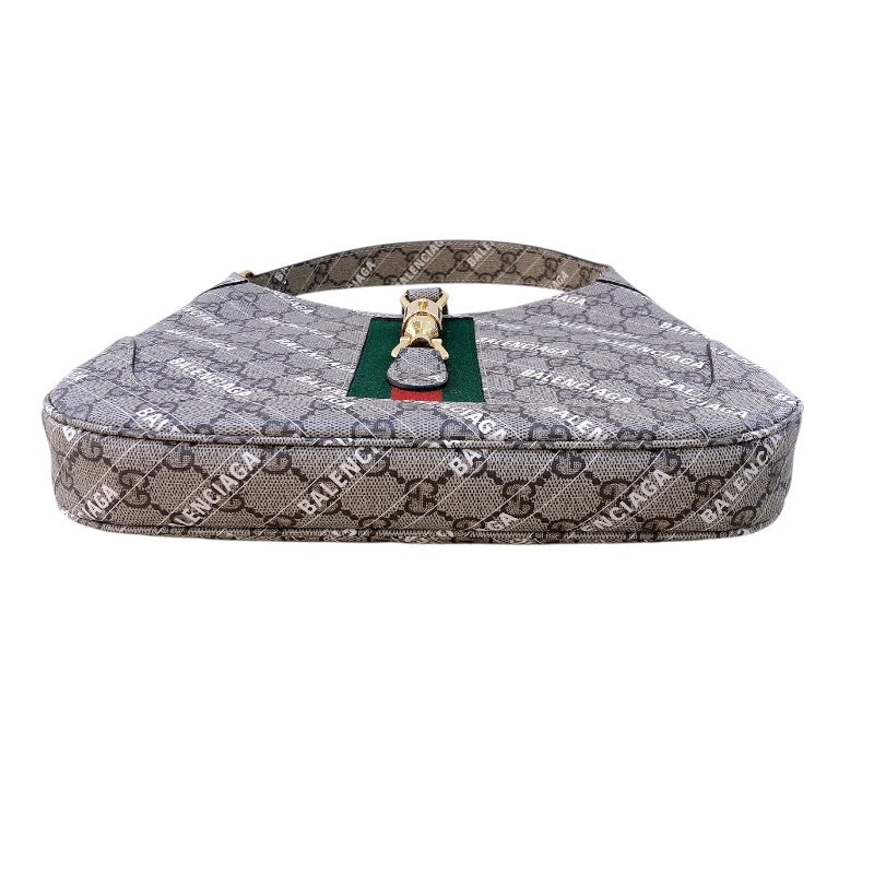 グッチ GUCCI ジャッキー1961 2WAY バレンシアガコラボ 63670 ベージュ ゴールド金具 GGスプリーム レディース ハンドバッグ