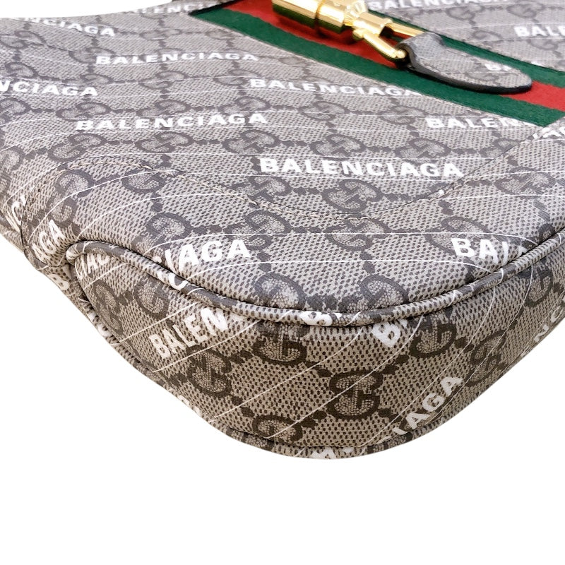 グッチ GUCCI ジャッキー1961 2WAY バレンシアガコラボ 63670 ベージュ ゴールド金具 GGスプリーム レディース ハンドバッグ