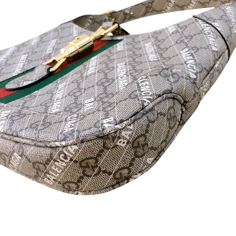 グッチ GUCCI ジャッキー1961 2WAY バレンシアガコラボ 63670 ベージュ ゴールド金具 GGスプリーム レディース ハンドバッグ