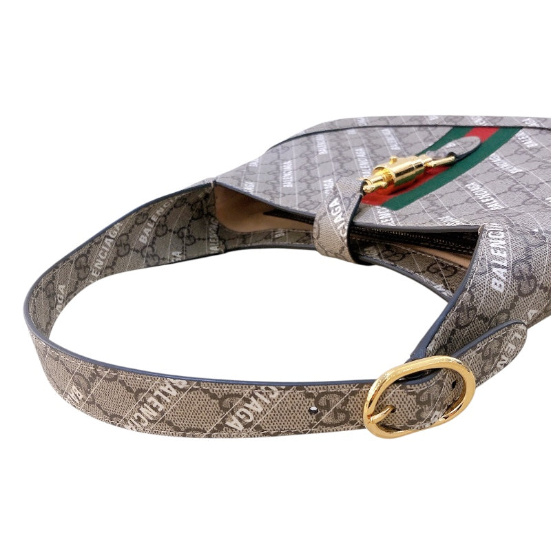 グッチ GUCCI ジャッキー1961 2WAY バレンシアガコラボ 63670 ベージュ ゴールド金具 GGスプリーム レディース ハンドバッグ