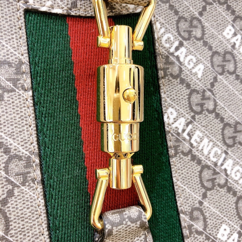 グッチ GUCCI ジャッキー1961 2WAY バレンシアガコラボ 63670 ベージュ ゴールド金具 GGスプリーム レディース ハンドバッグ