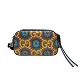 グッチ GUCCI GGカレイドショルダーバッグ 476466 ネイビー/イエロー PVCコーティングキャンバス/レザー レディース ショルダーバッグ