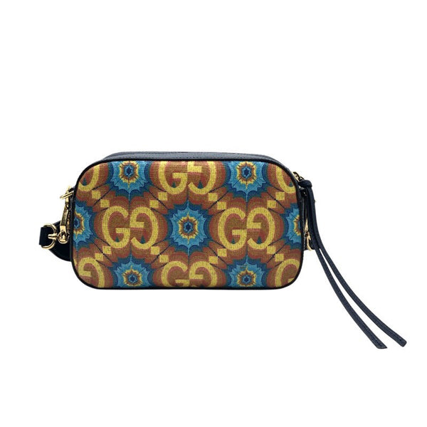 グッチ GUCCI GGカレイドショルダーバッグ 476466 ネイビー/イエロー PVCコーティングキャンバス/レザー レディース ショルダーバッグ