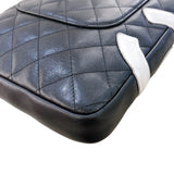 シャネル CHANEL カンボンショルダーバッグミディアム A25178 ブラック・シルバー金具 ラム レディース ショルダーバッグ