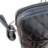 シャネル CHANEL カンボンショルダーバッグミディアム A25178 ブラック・シルバー金具 ラム レディース ショルダーバッグ