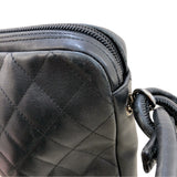 シャネル CHANEL カンボンショルダーバッグミディアム A25178 ブラック・シルバー金具 ラム レディース ショルダーバッグ