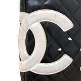 シャネル CHANEL カンボンショルダーバッグミディアム A25178 ブラック・シルバー金具 ラム レディース ショルダーバッグ