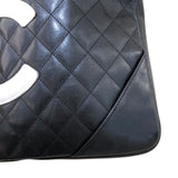 シャネル CHANEL カンボンショルダーバッグミディアム A25178 ブラック・シルバー金具 ラム レディース ショルダーバッグ