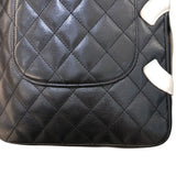 シャネル CHANEL カンボンショルダーバッグミディアム A25178 ブラック・シルバー金具 ラム レディース ショルダーバッグ