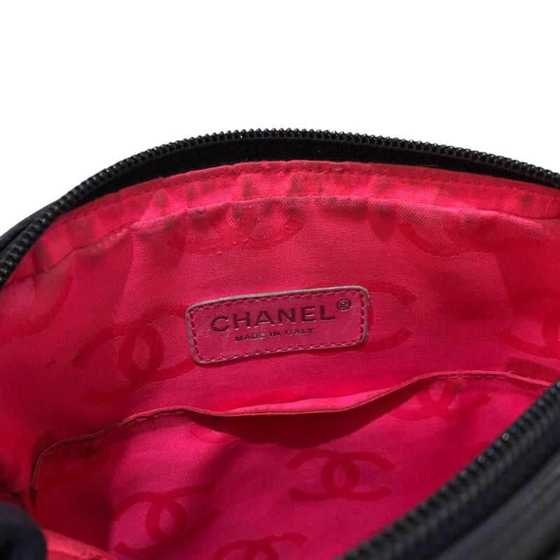 シャネル CHANEL カンボンショルダーバッグミディアム A25178 ブラック・シルバー金具 ラム レディース ショルダーバッグ