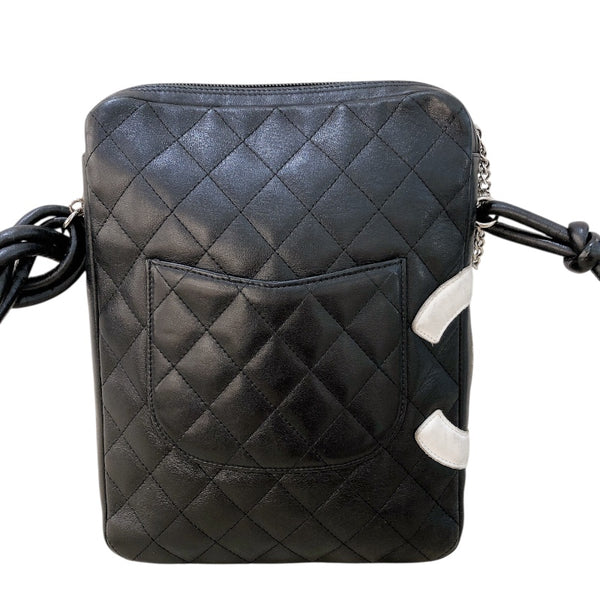 シャネル CHANEL カンボンショルダーバッグミディアム A25178 ブラック・シルバー金具 ラム レディース ショルダーバッグ