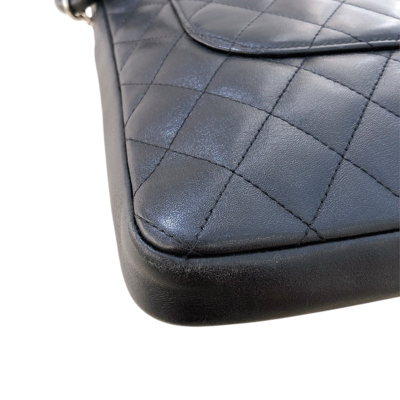 シャネル CHANEL カンボンショルダーバッグミディアム A25178 ブラック・シルバー金具 ラム レディース ショルダーバッグ
