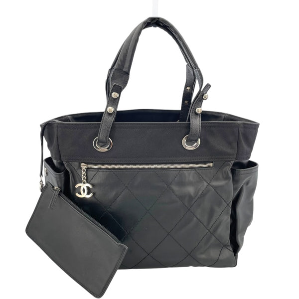 シャネル CHANEL パリビアリッツトートGM A34210 11番台 ブラック SV金具 コーディングキャンバス ユニセックス トートバッグ