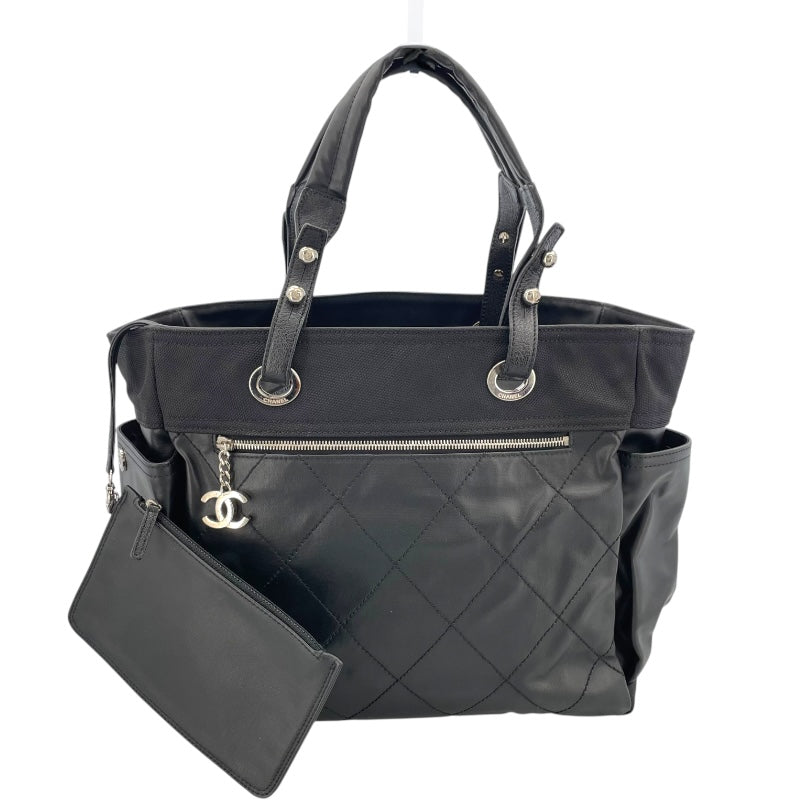 シャネル CHANEL パリビアリッツトートGM A34210 11番台 ブラック SV金具 コーディングキャンバス ユニセックス トートバッグ