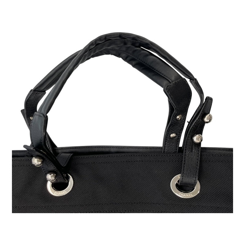 シャネル CHANEL パリビアリッツトートGM A34210 11番台 ブラック SV金具 コーディングキャンバス ユニセックス トートバッグ