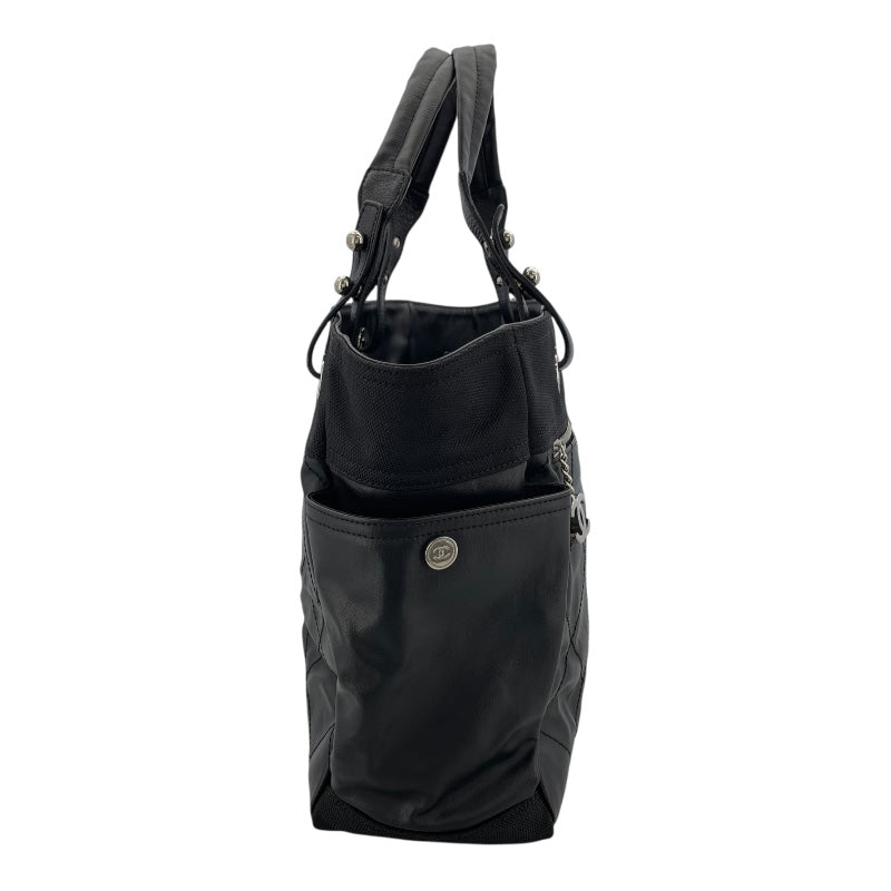 シャネル CHANEL パリビアリッツトートGM A34210 11番台 ブラック SV金具 コーディングキャンバス ユニセックス トートバッグ