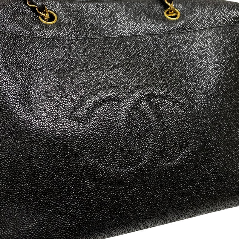 シャネル CHANEL ココマーク チェーントートバッグ A01804 5番台 ブラック ゴールド金具 キャビアスキン レディース ショルダーバッグ