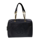 シャネル CHANEL ココマーク チェーントートバッグ A01804 5番台 ブラック ゴールド金具 キャビアスキン レディース ショルダーバッグ