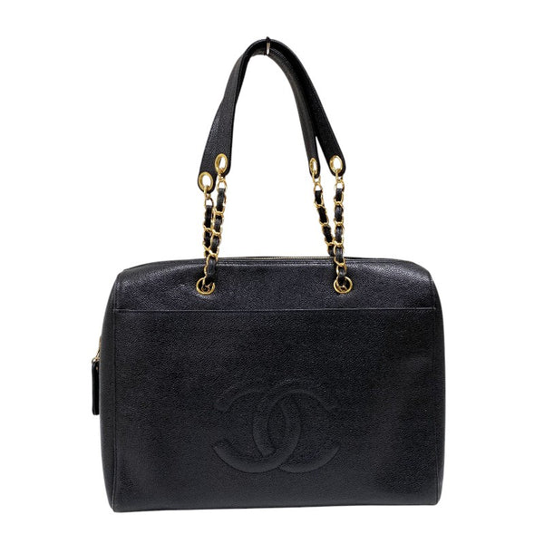 シャネル CHANEL ココマーク チェーントートバッグ A01804 5番台 ブラック ゴールド金具 キャビアスキン レディース ショルダーバッグ
