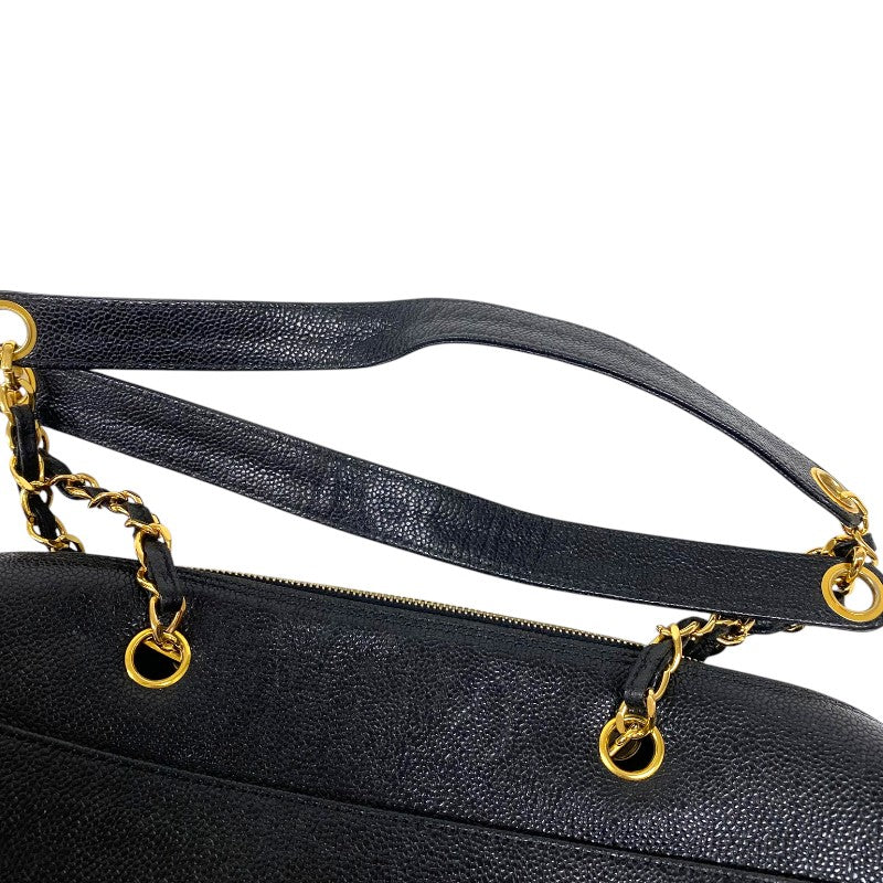 シャネル CHANEL ココマーク チェーントートバッグ A01804 5番台 ブラック ゴールド金具 キャビアスキン レディース ショルダーバッグ