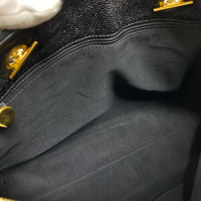 シャネル CHANEL ココマーク チェーントートバッグ A01804 5番台 ブラック ゴールド金具 キャビアスキン レディース ショルダーバッグ