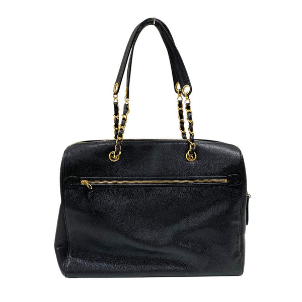シャネル CHANEL ココマーク チェーントートバッグ A01804 5番台 ブラック ゴールド金具 キャビアスキン レディース ショルダーバッグ