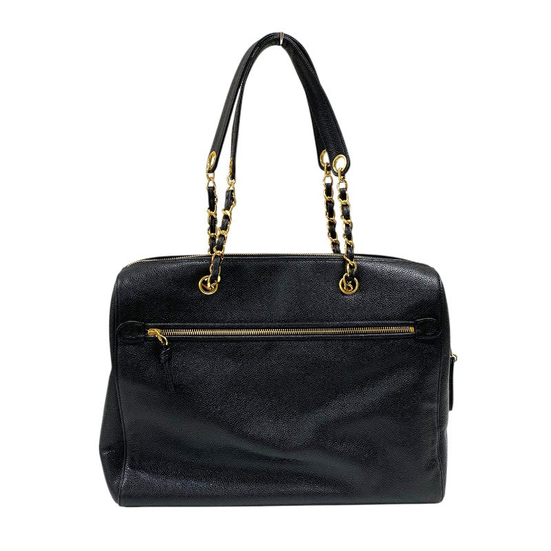 シャネル CHANEL ココマーク チェーントートバッグ A01804 5番台 ブラック ゴールド金具 キャビアスキン レディース ショルダーバッグ