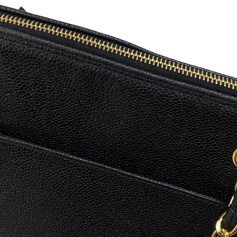 シャネル CHANEL ココマーク チェーントートバッグ A01804 5番台 ブラック ゴールド金具 キャビアスキン レディース ショルダーバッグ