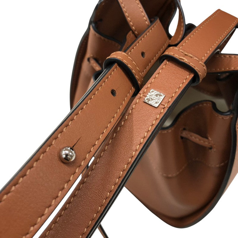 ロエベ LOEWE ハンモック ドローストリングスバッグ ミニ 314.30.V07 タン カーフ レディース ショルダーバッグ