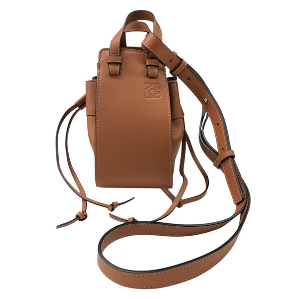 ロエベ LOEWE ハンモック ドローストリングスバッグ ミニ 314.30.V07 タン カーフ レディース ショルダーバッグ