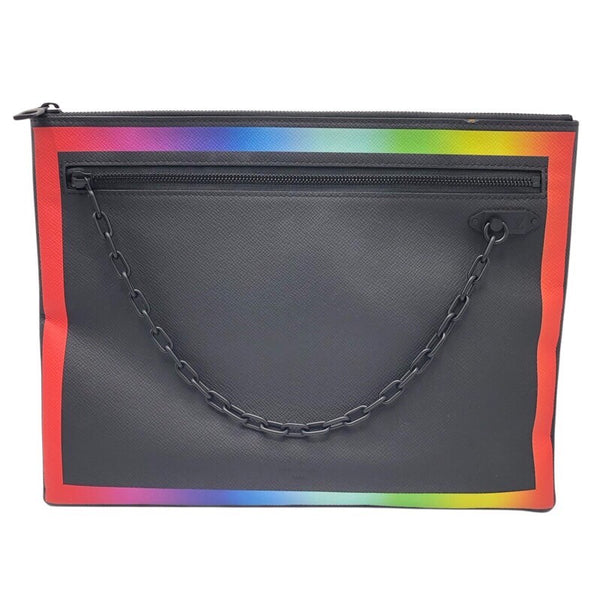 ルイ・ヴィトン LOUIS VUITTON ポシェットA4 M30347 ブラック/レインボー タイガ メンズ クラッチバッグ
