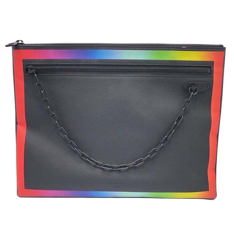 ルイ・ヴィトン LOUIS VUITTON ポシェットA4 M30347 ブラック/レインボー タイガ メンズ クラッチバッグ