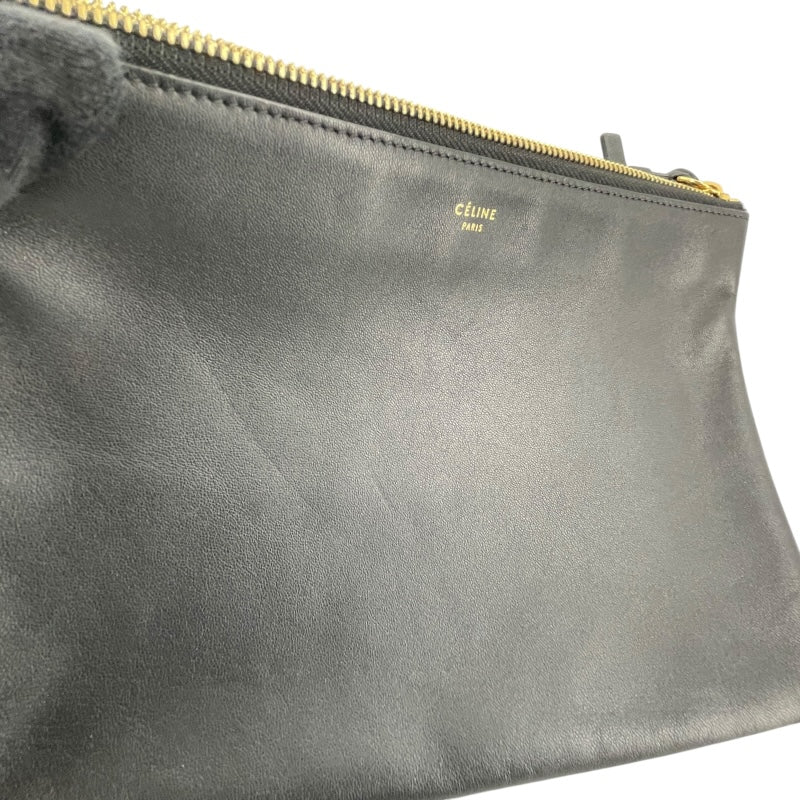 セリーヌ CELINE トリオ ラージ 171453 ブラック ラム レディース ショルダーバッグ