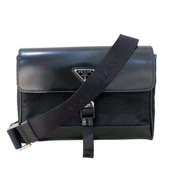 プラダ PRADA Re-Nylon ショルダーバッグ 2VD044 ブラック レザー