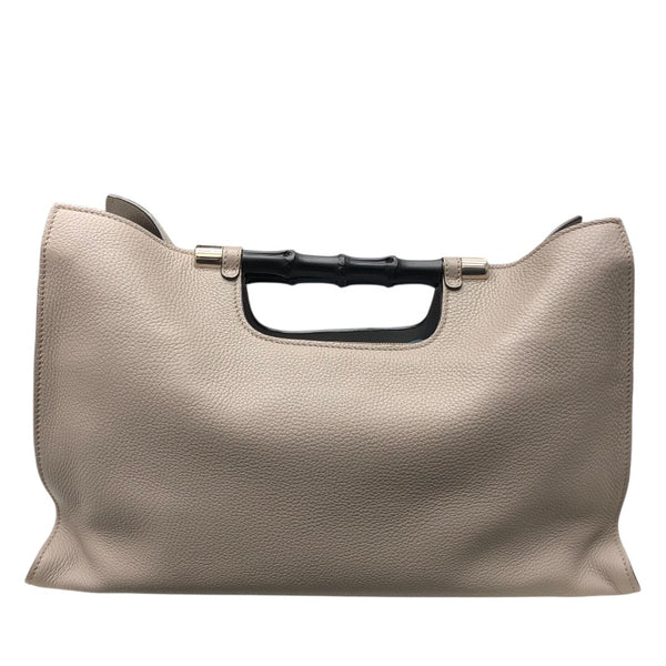 グッチ GUCCI バンブー ハンドバッグ 370829 グレー SV金具 レザー レディース ハンドバッグ