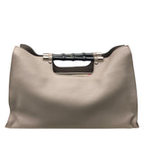 グッチ GUCCI バンブー ハンドバッグ 370829 グレー SV金具 レザー レディース ハンドバッグ