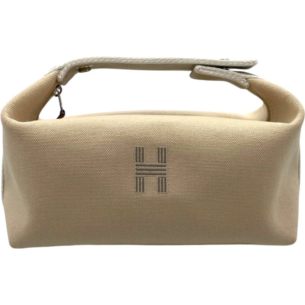エルメス HERMES ブリッドアブラックPM ベージュ　SV金具 トワル レディース ハンドバッグ
