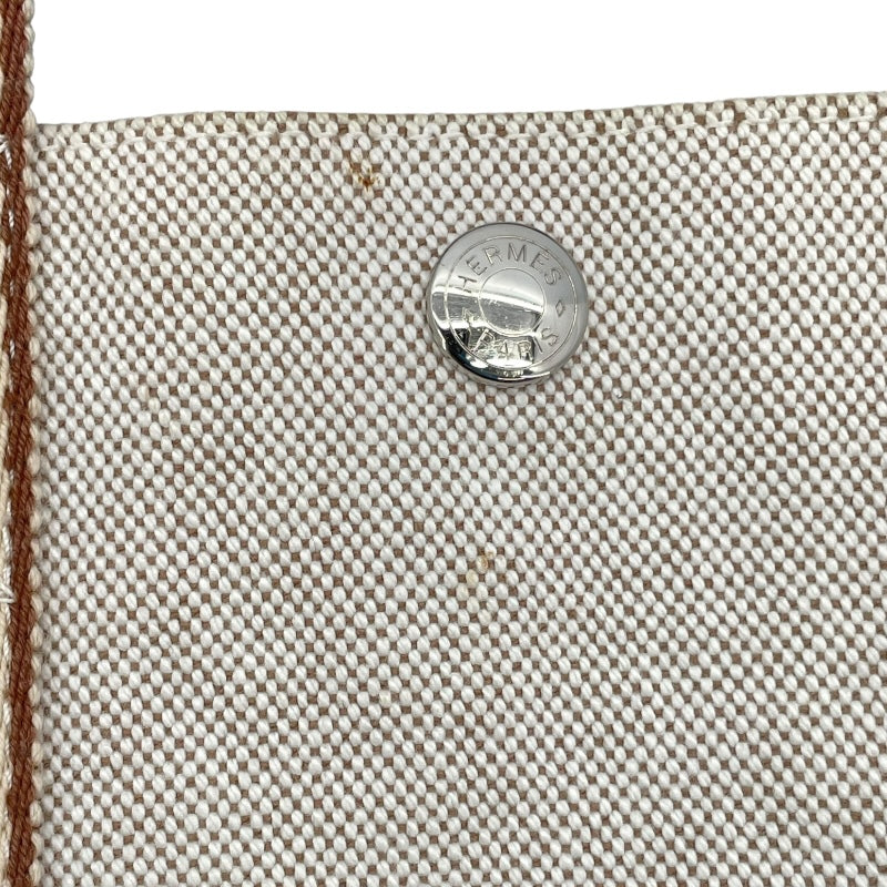 エルメス HERMES ニューフールトゥカバス アイボリー・ブラウン SV金具 トワル レディース トートバッグ